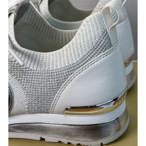 Michael Kors Women's Sneakers Size 8M Signature Logo Silver/white - Picture 2 of 12